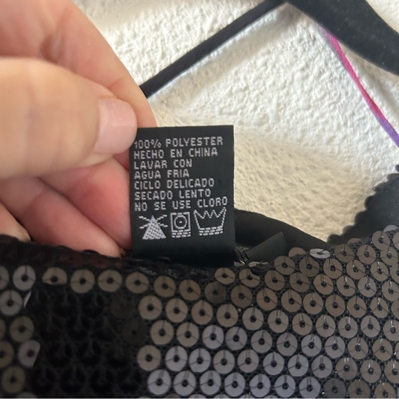 Rampage Women’s Dress Sz 7 Babydoll Black Purple Pink Sequins Party Date Wedding - Picture 13 of 13